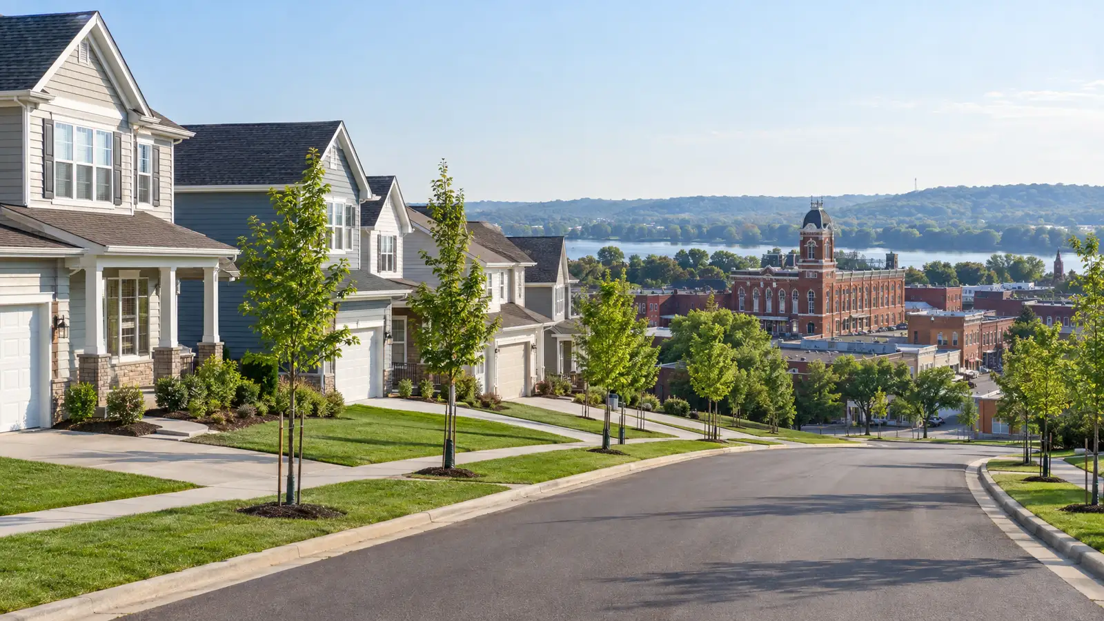 A neighborhood scene from Columbia, IL