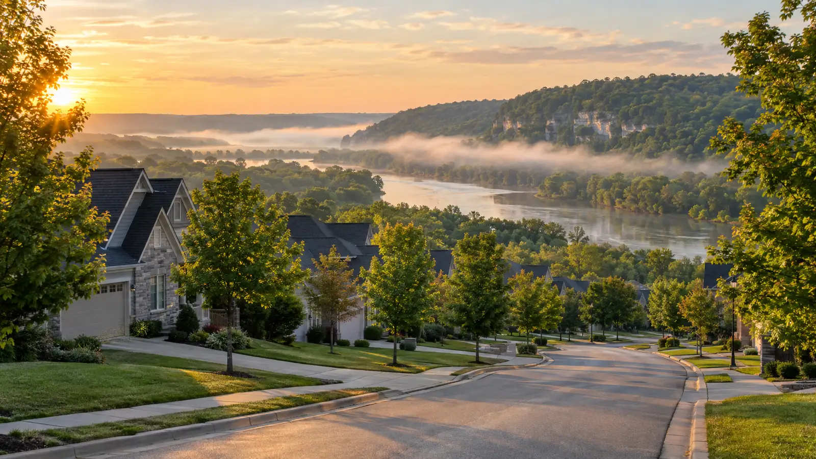 A neighborhood scene from Fenton, MO