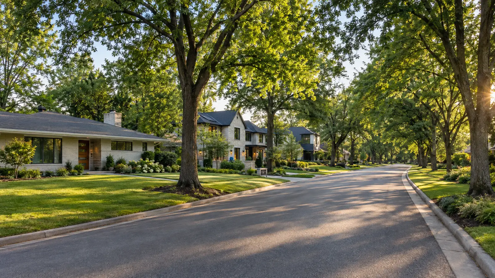 A neighborhood scene from Frontenac, MO