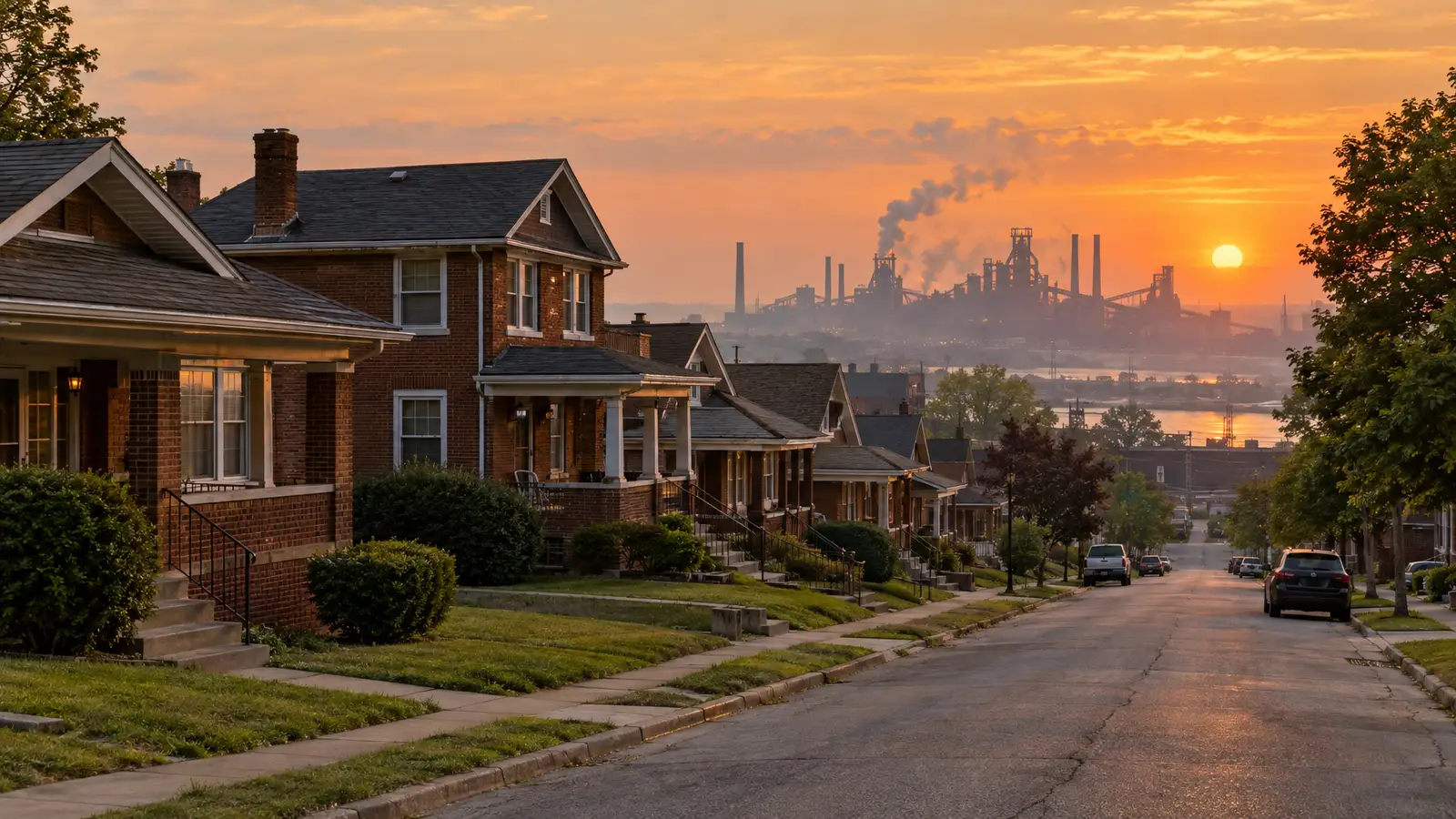 A neighborhood scene from Granite City, IL