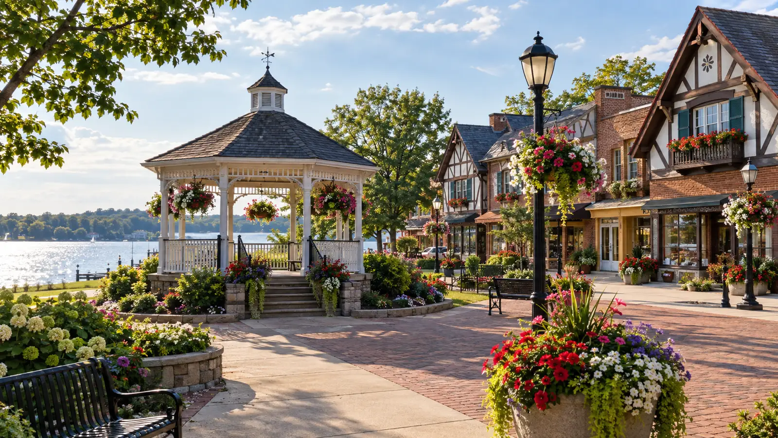 A neighborhood scene from Highland, IL