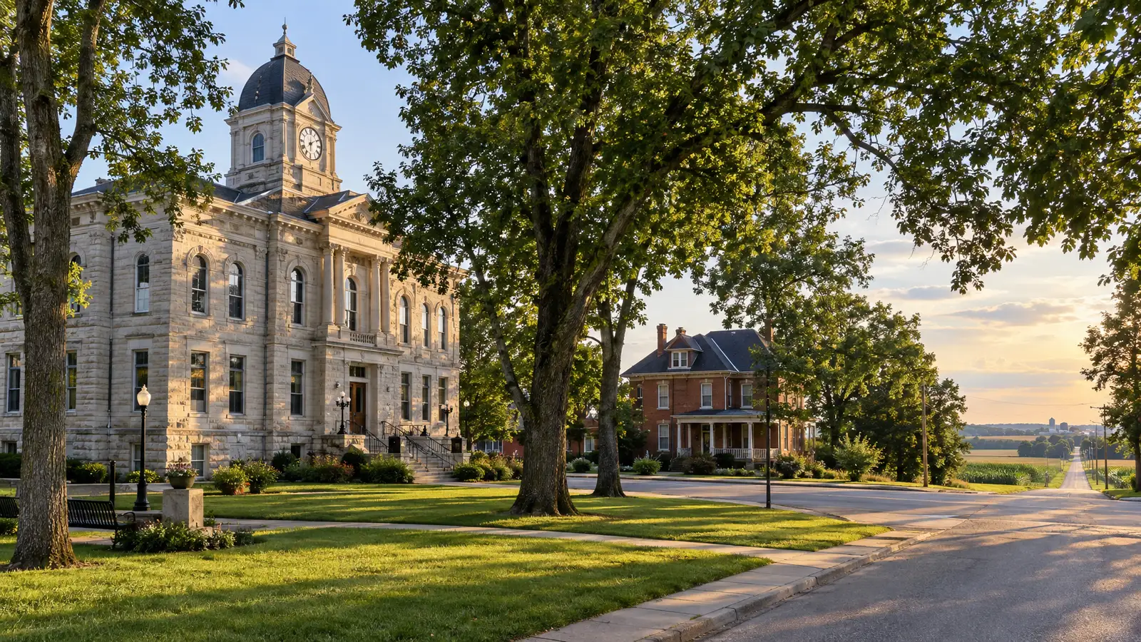 A neighborhood scene from Jerseyville, IL