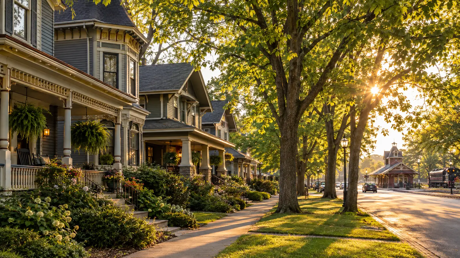 A neighborhood scene from Kirkwood, MO