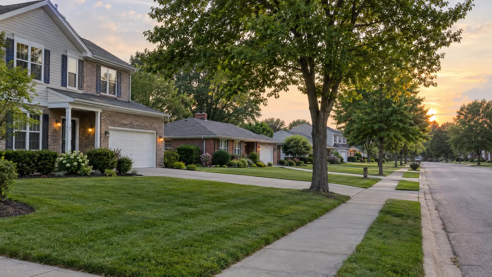 A neighborhood scene from Maryville, IL