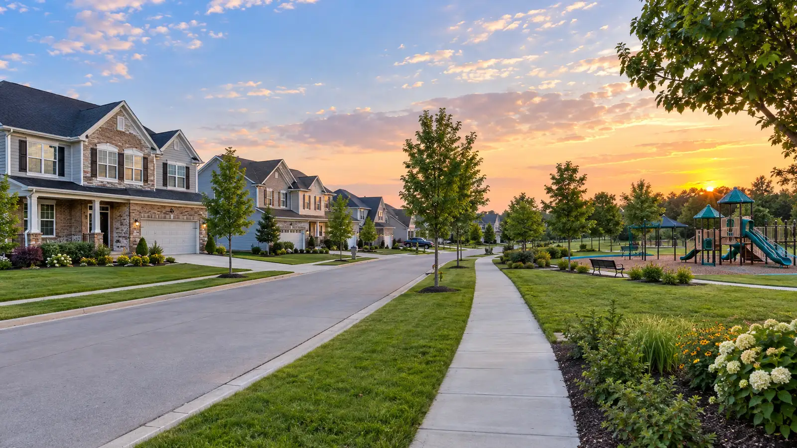 A neighborhood scene from O’Fallon, IL