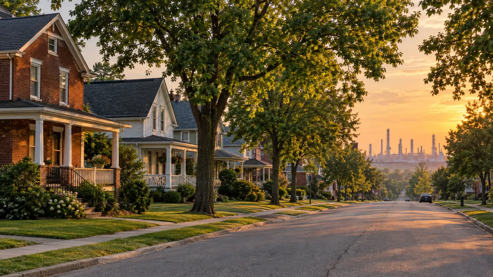 A neighborhood scene from Roxana, IL