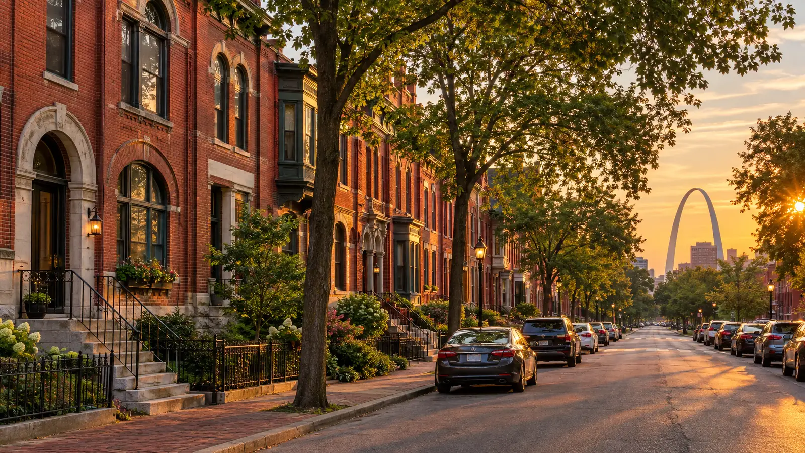 A neighborhood scene from St. Louis, MO