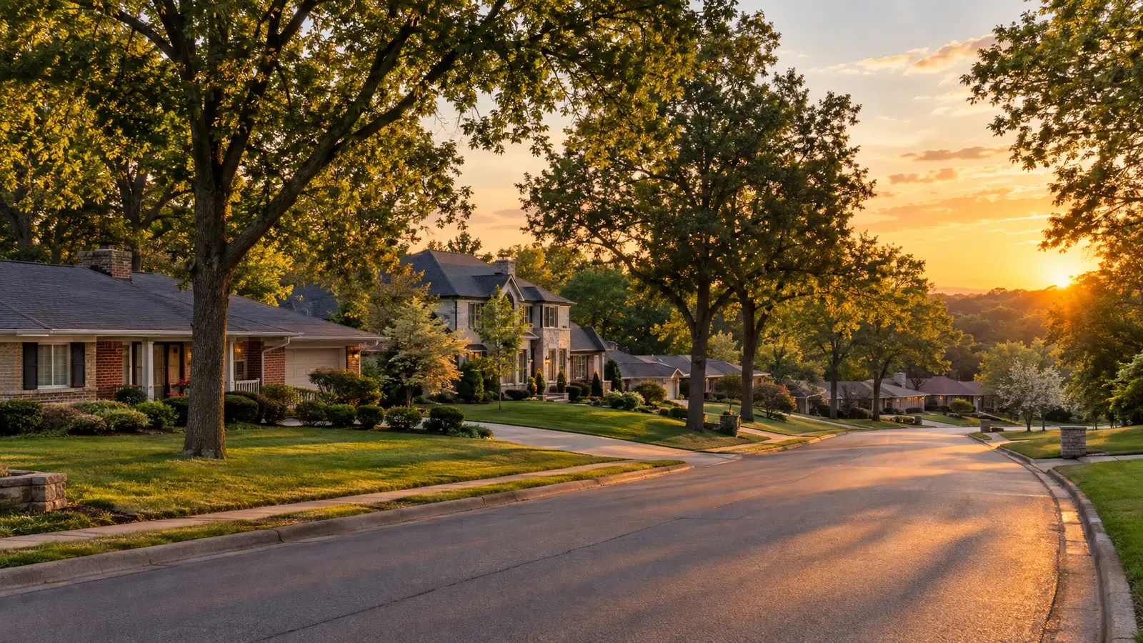 A neighborhood scene from Sunset Hills, MO