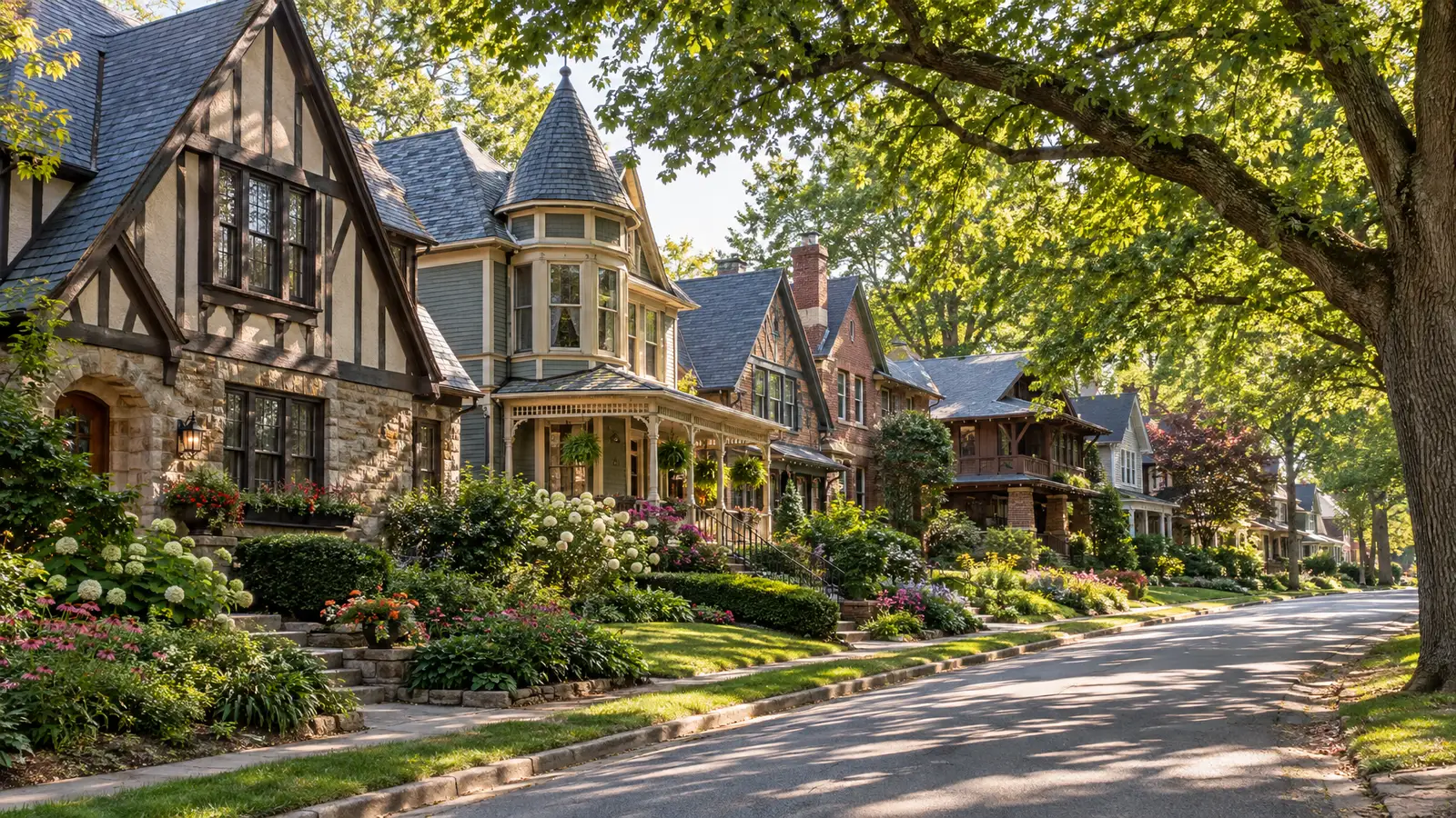 A neighborhood scene from Webster Groves, MO