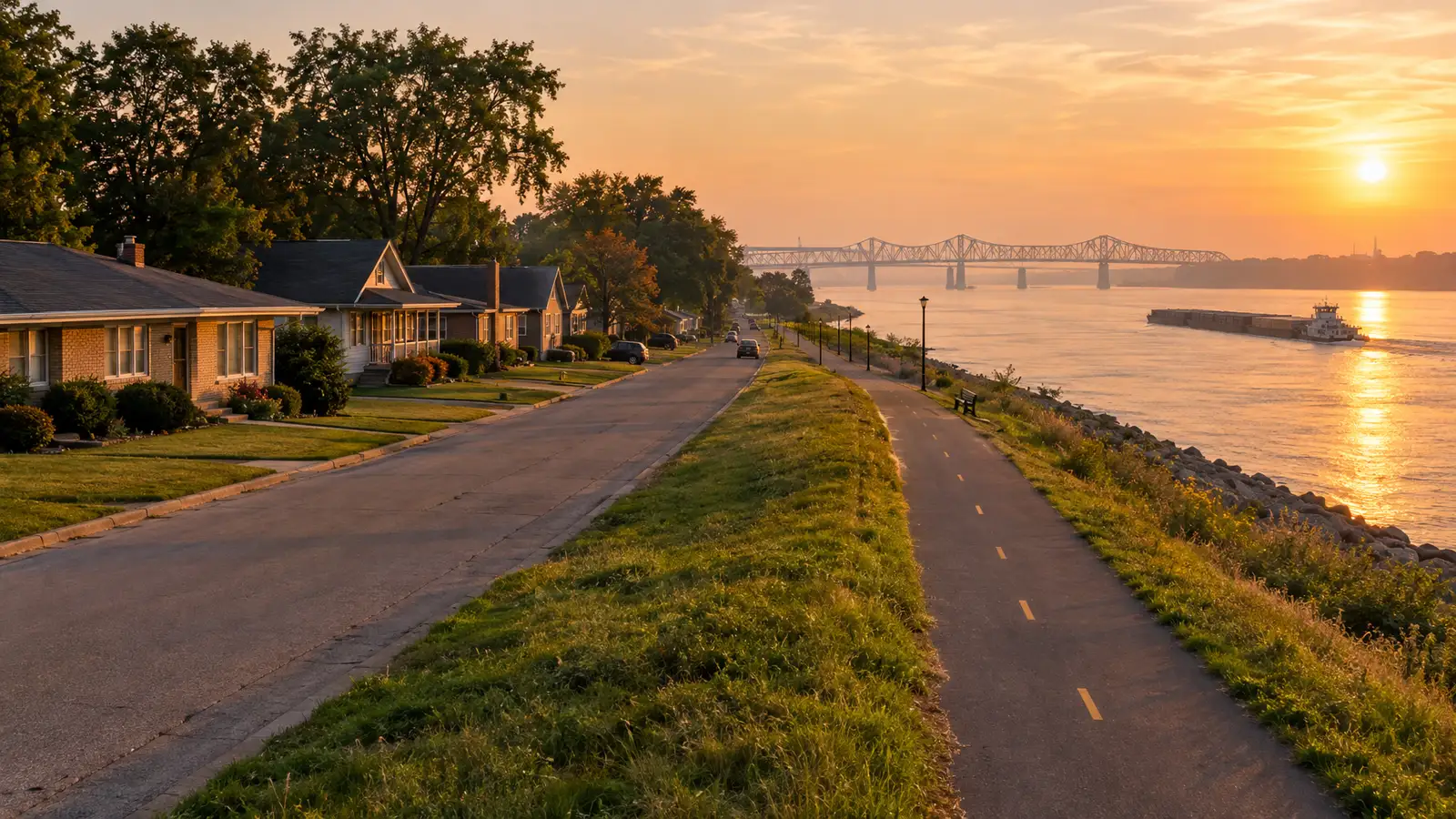 A neighborhood scene from Wood River, IL
